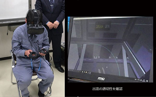 クレーンのオペレータがVRを体験