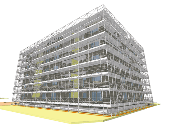 建物モデルと足場計画