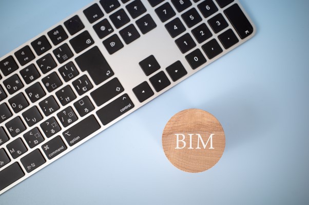 キーボードと「BIM」の文字